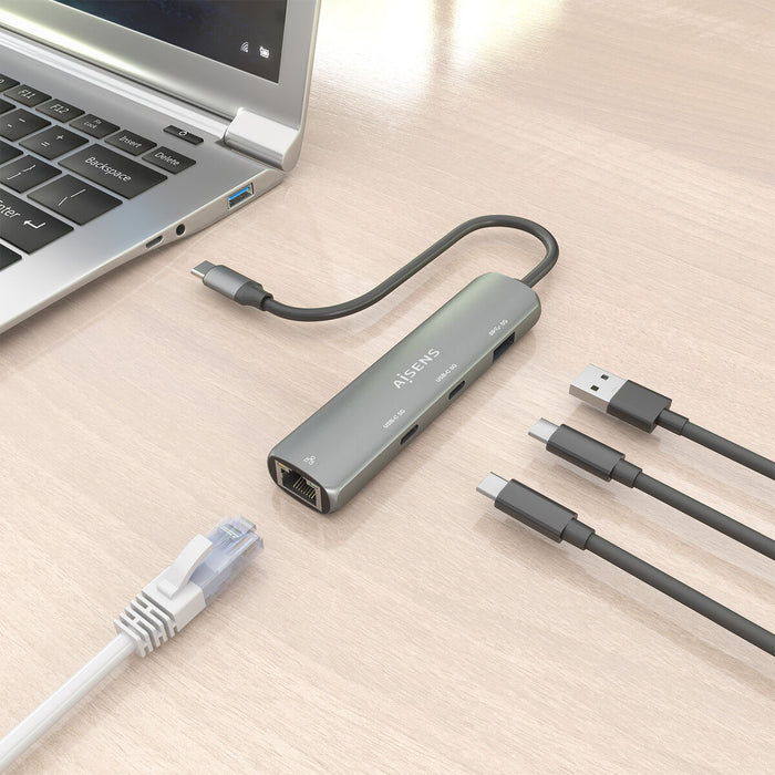 USB извод Aisens ASUC-4P040-GR Сив