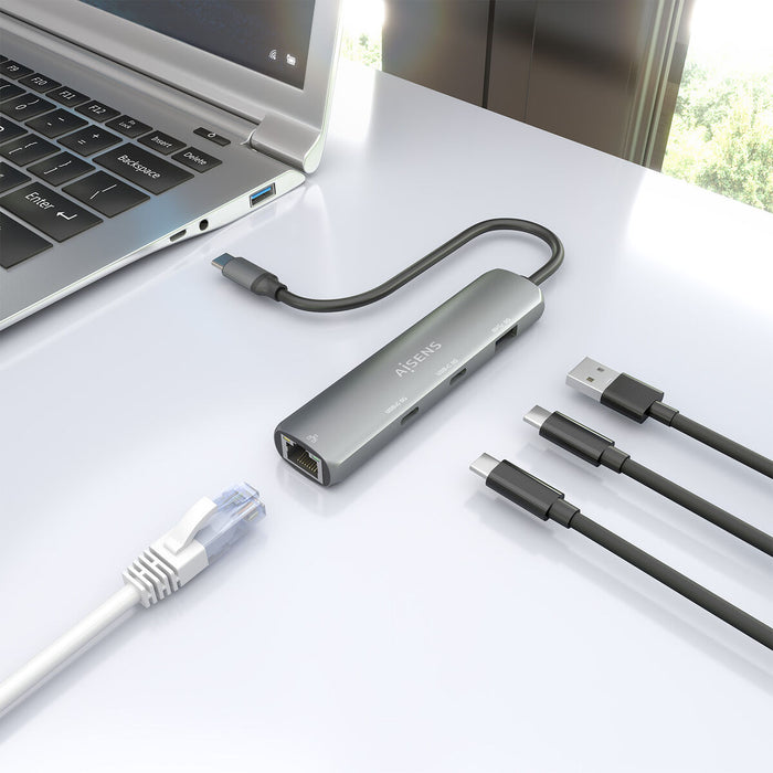 USB извод Aisens ASUC-4P040-GR Сив