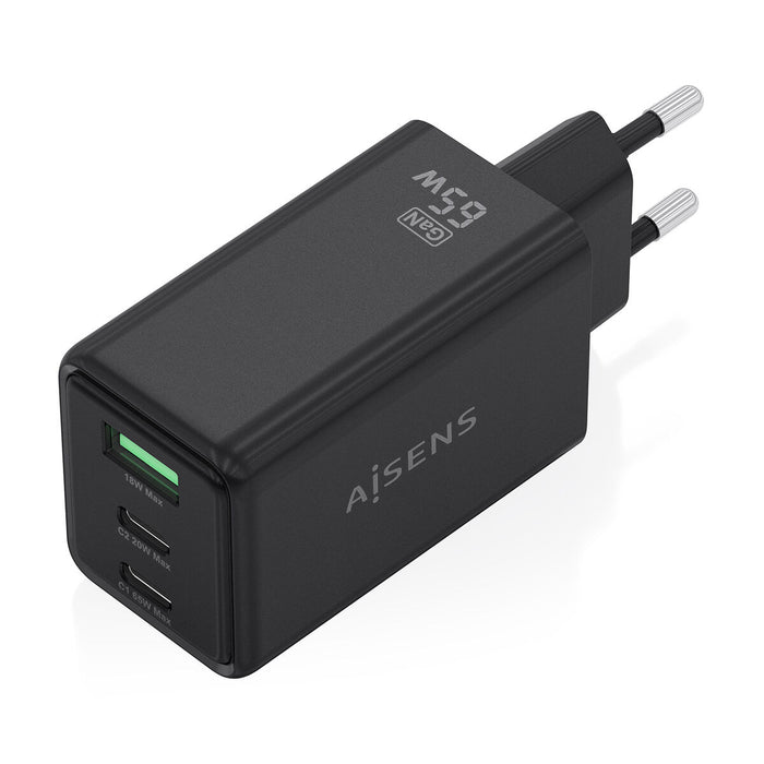 Зарядно за стена Aisens ASCH-65W3P073-BK Черен