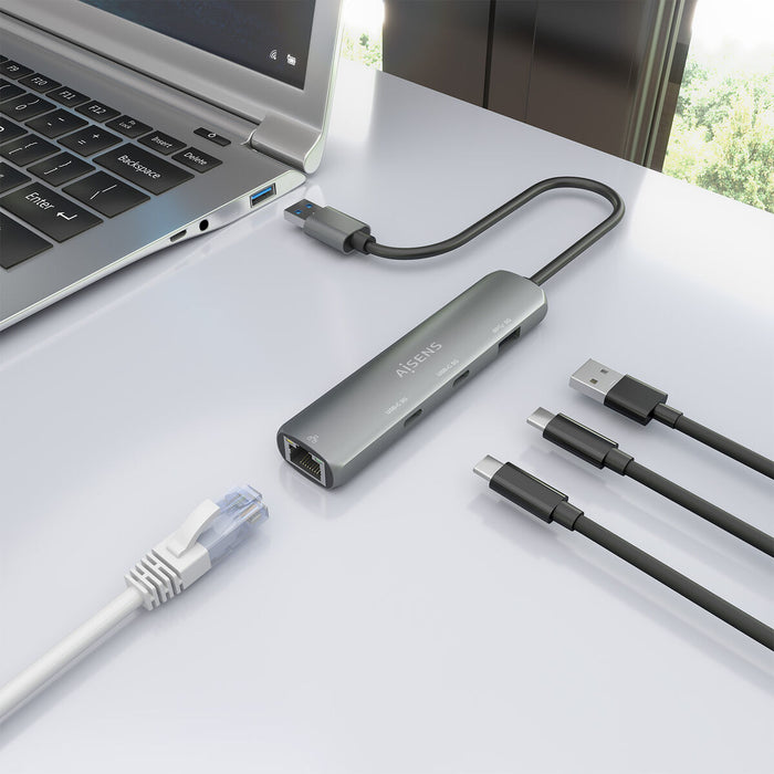 USB извод Aisens ASUC-4P036-GR Сив