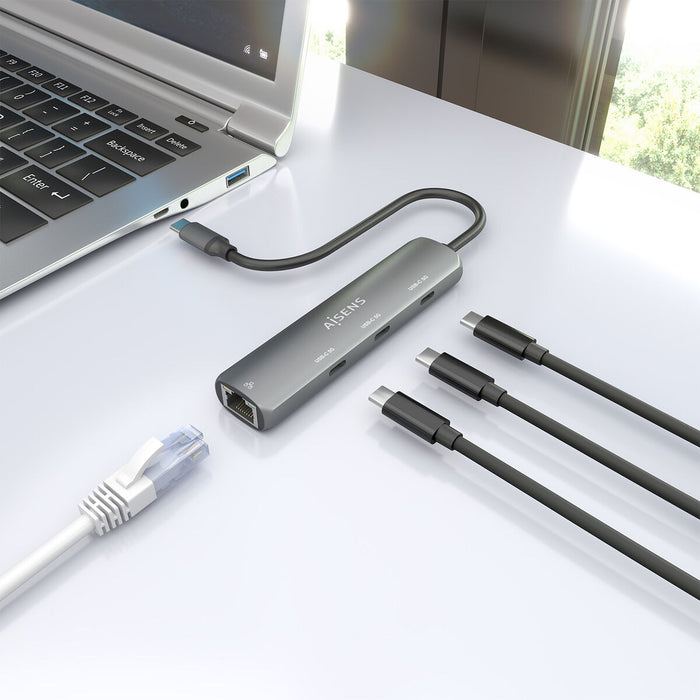 USB извод Aisens ASUC-4P041-GR Сив