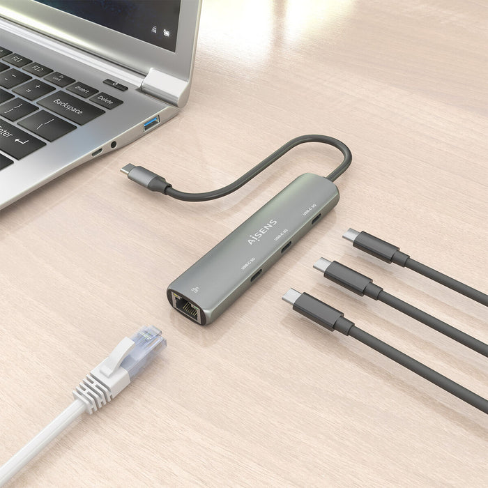 USB извод Aisens ASUC-4P041-GR Сив