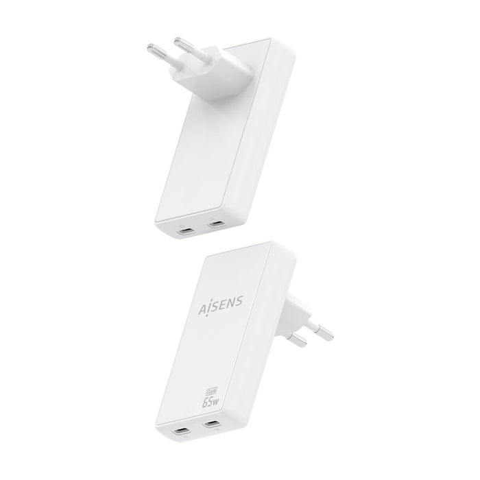 Зарядно за стена Aisens ASCH-65W2P077-W Бял 65 W