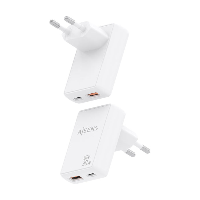 Зарядно за стена Aisens ASCH-30W2P074-W Бял 30 W