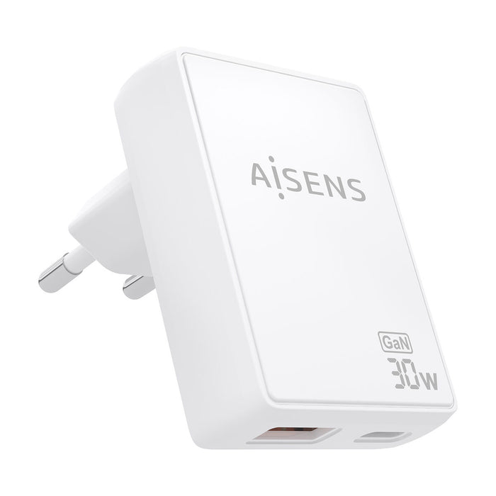 Зарядно за стена Aisens ASCH-30W2P074-W Бял 30 W