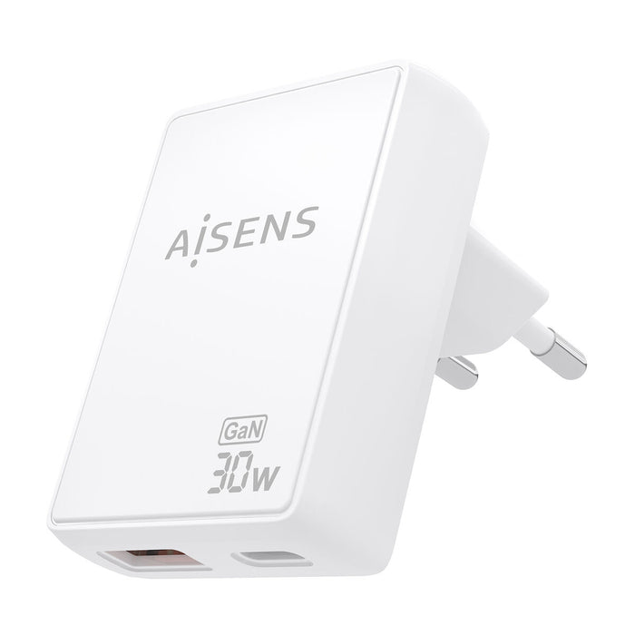 Зарядно за стена Aisens ASCH-30W2P074-W Бял 30 W