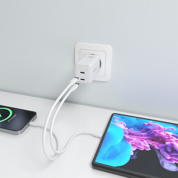 Зарядно за стена Aisens ASCH-65W2P078-W Бял 65 W