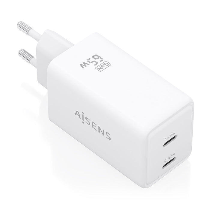 Зарядно за стена Aisens ASCH-65W2P078-W Бял 65 W