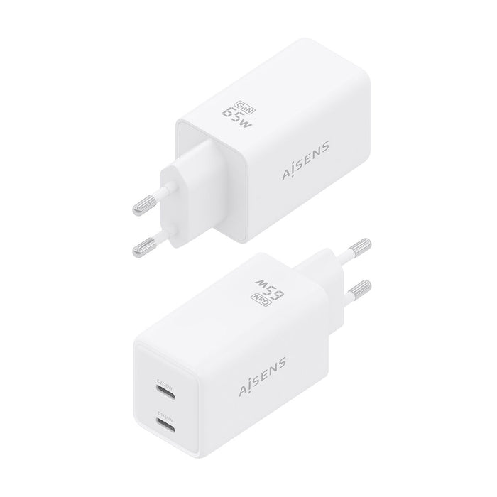Зарядно за стена Aisens ASCH-65W2P078-W Бял 65 W