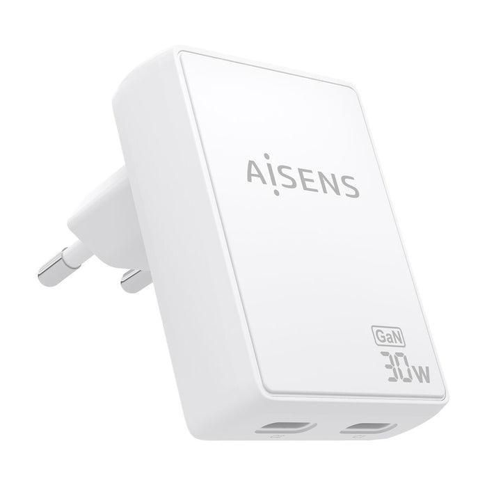 Зарядно за стена Aisens ASCH-30W2P075-W Бял 30 W