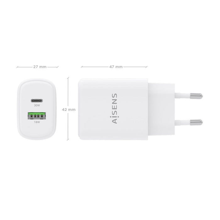 Зарядно за стена Aisens A110-0977 Бял 30 W