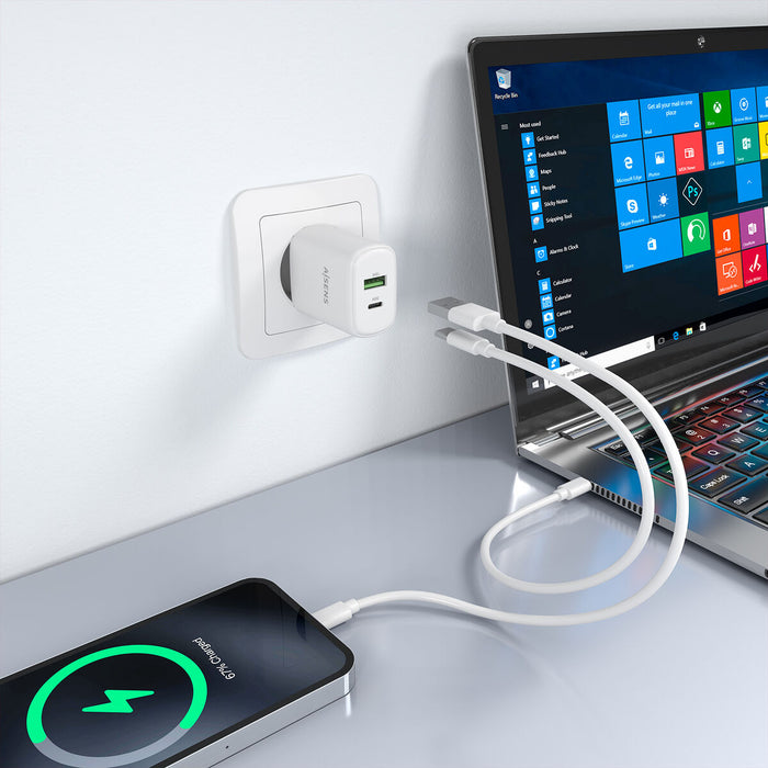 Зарядно за стена Aisens A110-0977 Бял 30 W