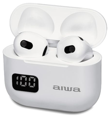 Безжични слушалки Aiwa – ETWS-150WH, TWS, бели