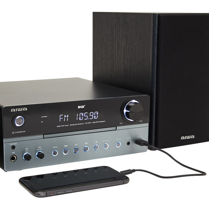 Aiwa MSBTU-700DAB домашна аудио система Домашна аудио микро система 25 W Арктическо синьо, Черен