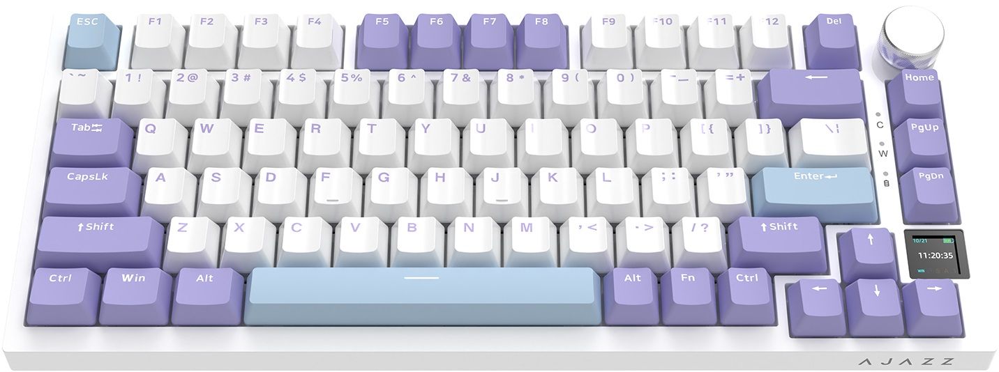 Механична клавиатура AJAZZ – AK820 Pro, безжична, Flying Fish, RGB, лилава