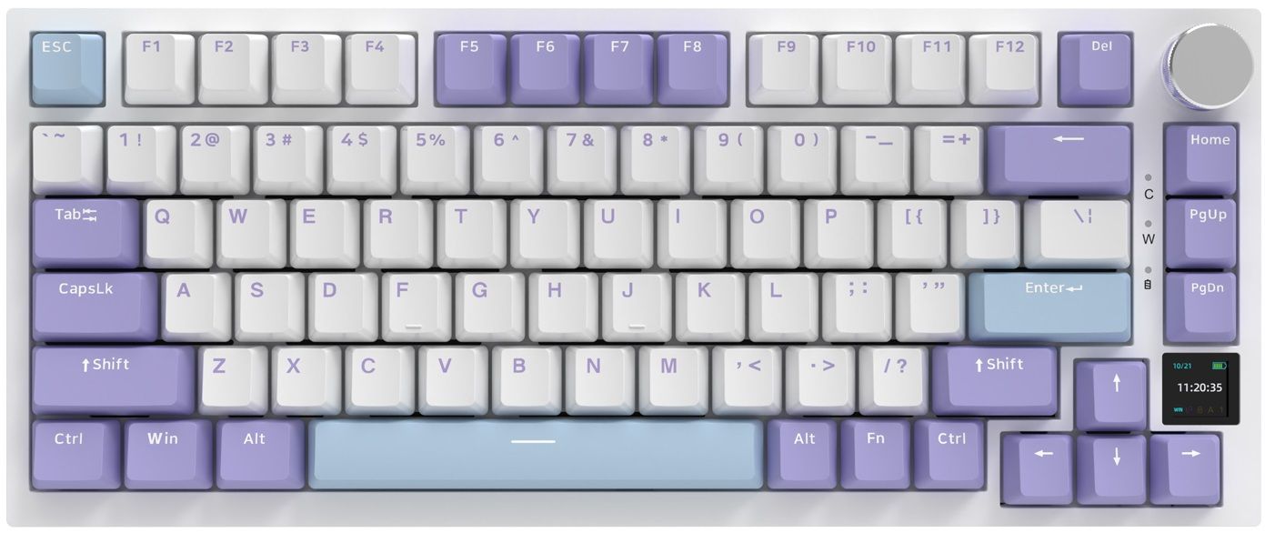 Механична клавиатура AJAZZ – AK820 Pro, безжична, Flying Fish, RGB, лилава