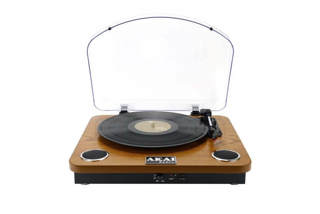 Грамофон Akai ATT-11BT с ремъчно задвижване, кафяв