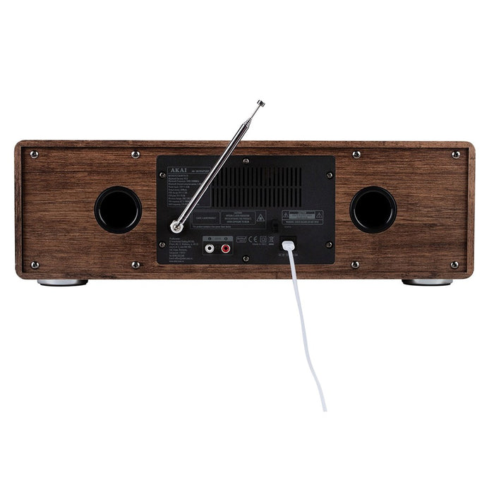 AKAI AM-100 RHAPSODY Стерео система 30W RMS, Bluetooth 5.0, DAB+/FM, CD/USB, AUX, кафяво-черна