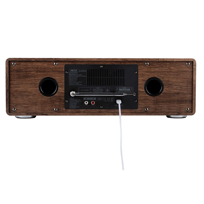 AKAI AM-100 RHAPSODY Стерео система 30W RMS, Bluetooth 5.0, DAB+/FM, CD/USB, AUX, кафяво-черна
