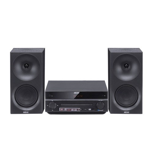 AKAI AM-301B система 40W (2x20W) CD MP3 BT USB FM 40 предварително зададени станции AUX RCA, черна