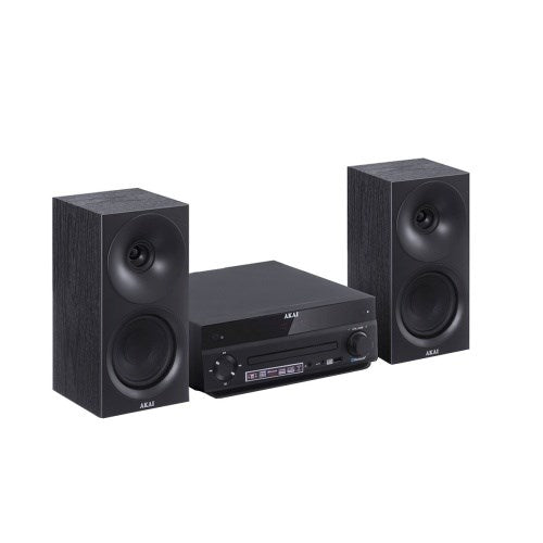 AKAI AM-301B система 40W (2x20W) CD MP3 BT USB FM 40 предварително зададени станции AUX RCA, черна