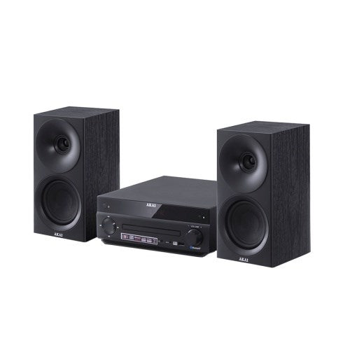 AKAI AM-301B система 40W (2x20W) CD MP3 BT USB FM 40 предварително зададени станции AUX RCA, черна