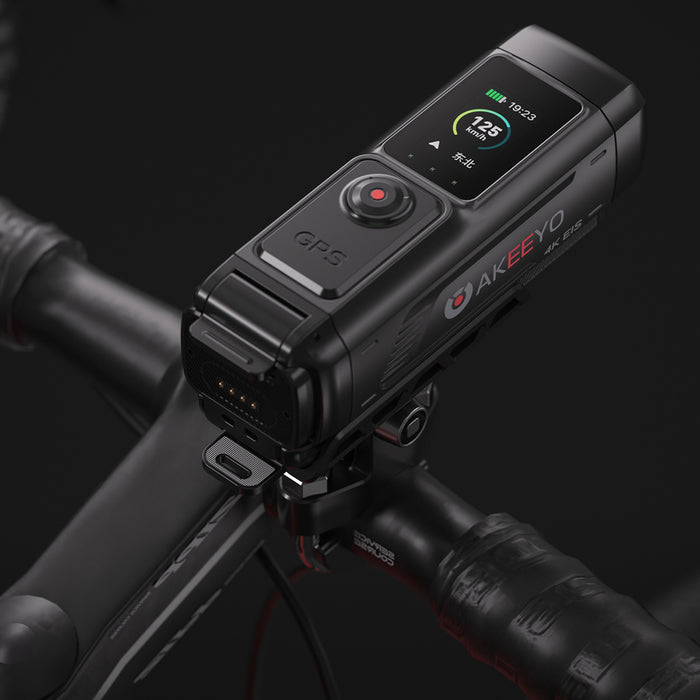 AKEEYO 730Pro 4K Видеорекордер за кормило Спортна камера за велосипеди и мотоциклети - Черна