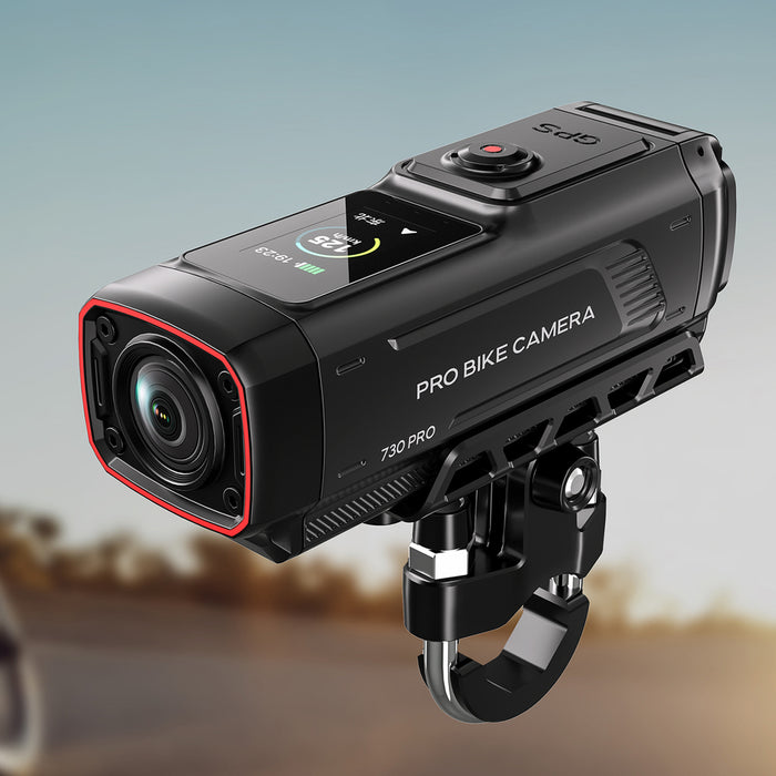 AKEEYO 730Pro 4K Видеорекордер за кормило Спортна камера за велосипеди и мотоциклети - Черна