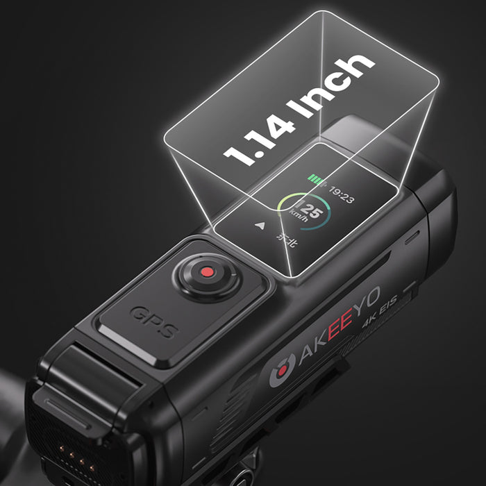 AKEEYO 730Pro 4K Видеорекордер за кормило Спортна камера за велосипеди и мотоциклети - Черна