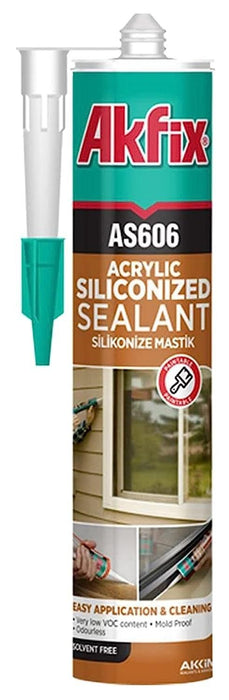 Силиконизиран уплътнител Akfix - AS606, 310 ml, бял