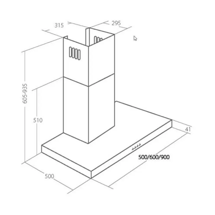 Akpo WK-4 Feniks Slim Glass 60 INOX ECO Стенен монтаж