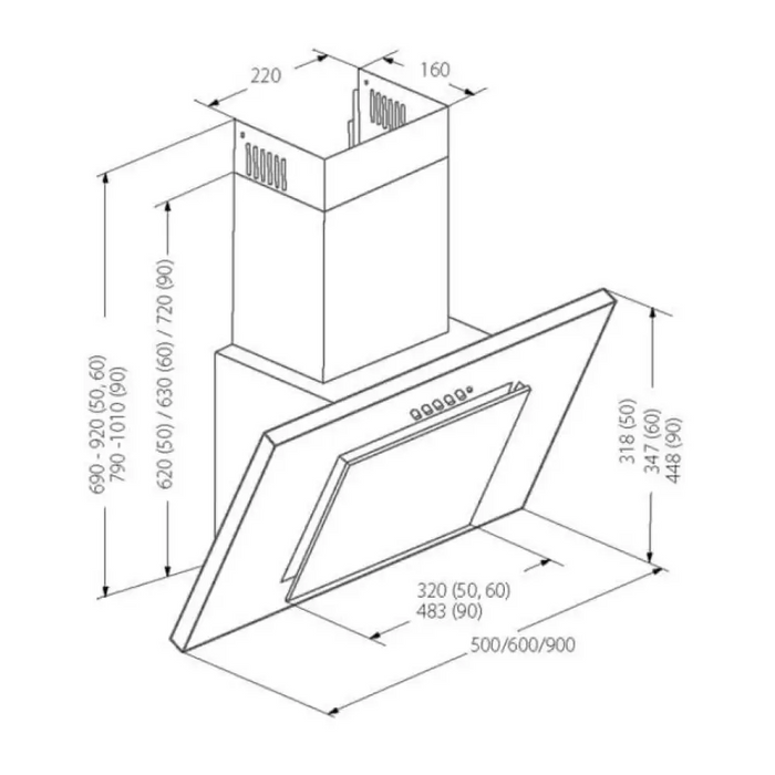Akpo WK-4 Nero Eco 50 Стенен Сиво Черно стъкло