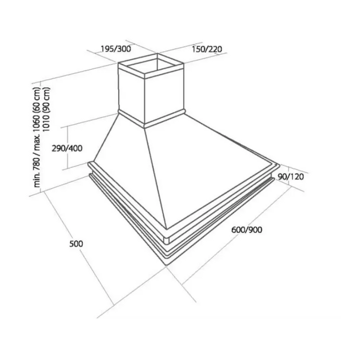 Akpo WK-4 Rustica 60 Аспиратор стенен бежов дърво