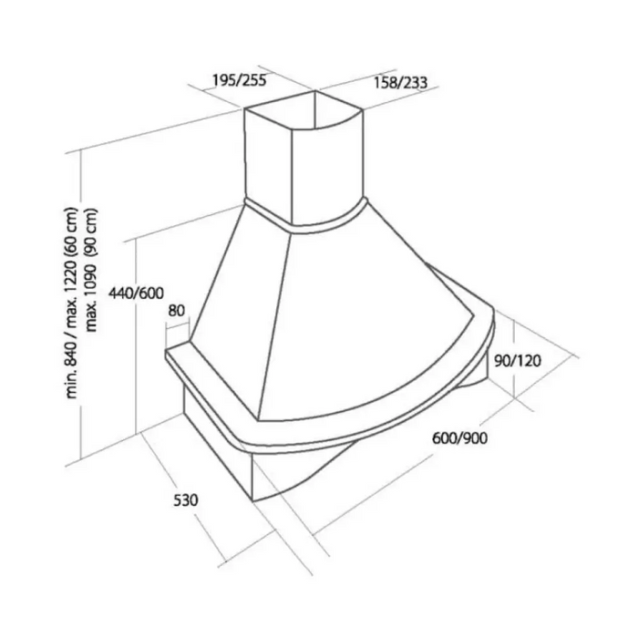 Akpo WK-4 Rustica Nova 60 Аспиратор за комини бежово кафяво
