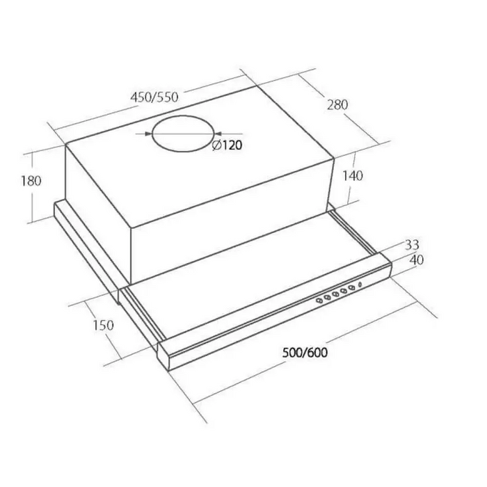 Akpo WK-7 Light 50 Аспиратор Полувграден (издърпващ се)