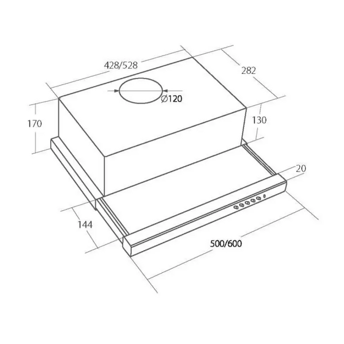 Akpo WK-7 Light Glass Touch 60 Аспиратор за под шкаф Черен