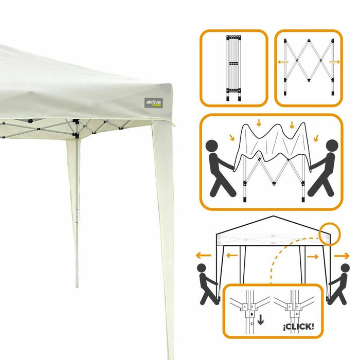 Беседка Aktive Max-Air Бял 300 x 300 x 250 cm Плат Стомана