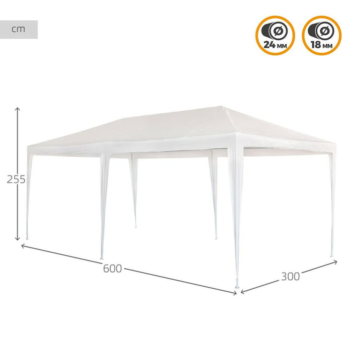 Беседка Aktive 300 x 255 x 600 cm Метал Бял Пластмаса