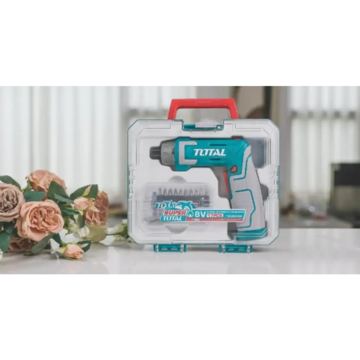 АКУМ. ОТВЕРТКА 1/4 8 V,6 NM,КУТИЯ TOTAL