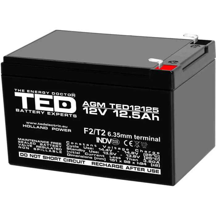 АКУМУЛАТОР 12V / 12AH AGM TED ELECTRIC