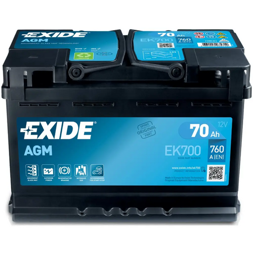 АКУМУЛАТОР EXIDE 70AH 760A AGM