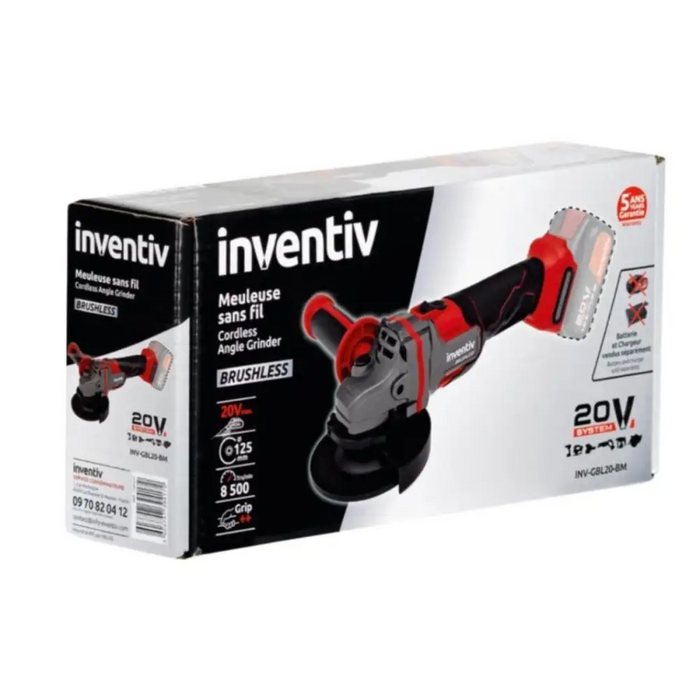 АКУМУЛАТОРЕН ЪГЛОШЛАЙФ 20V INVENTIV 125
