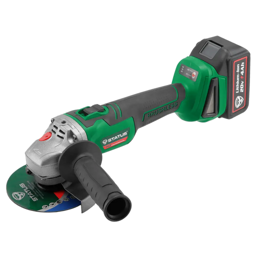 Акумулаторен безчетков ъглошлайф STATUS SH125E
