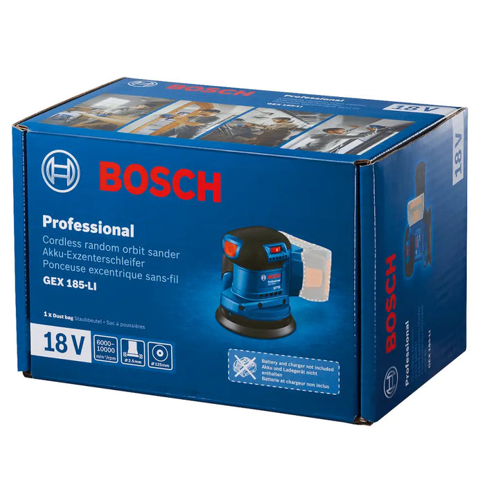 Акумулаторен ексцентършлайф BOSCH GEX 185 Solo Professional