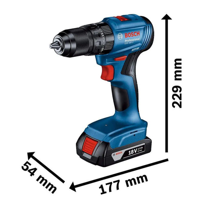 Акумулаторен винтоверт BOSCH GSB 185 Solo Professional