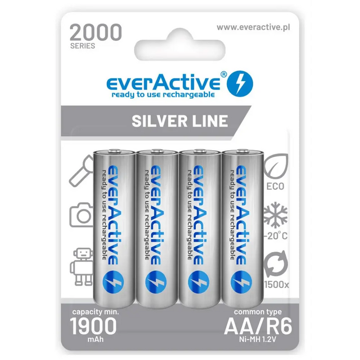 Акумулаторни батерии everActive Ni-MH R6 AA 2000 mAh Silver