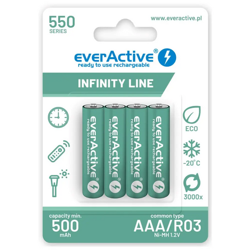 Акумулаторни батерии everActive Ni-MH R03 AAA 550 mAh