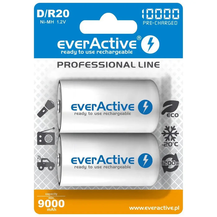 Акумулаторни батерии everActive R20/D Ni-MH 10000 mAh