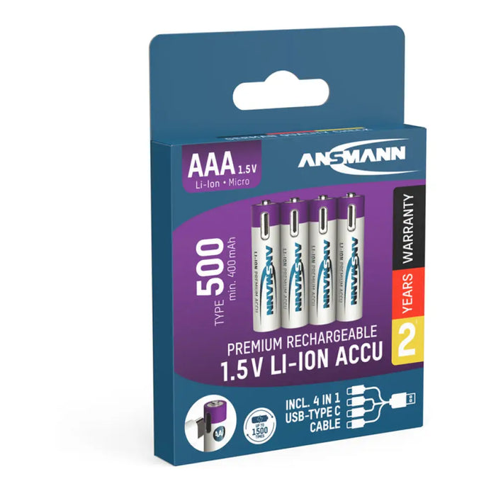 АКУМУЛАТОРНИ БАТЕРИИ ANSMANN 5378 500MAH USB-C