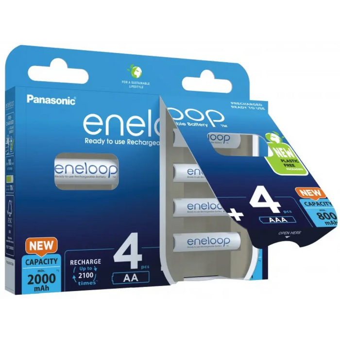 Акумулаторни батерии PANASONIC ENELOOP 4x AA 2000 mAh + 4x